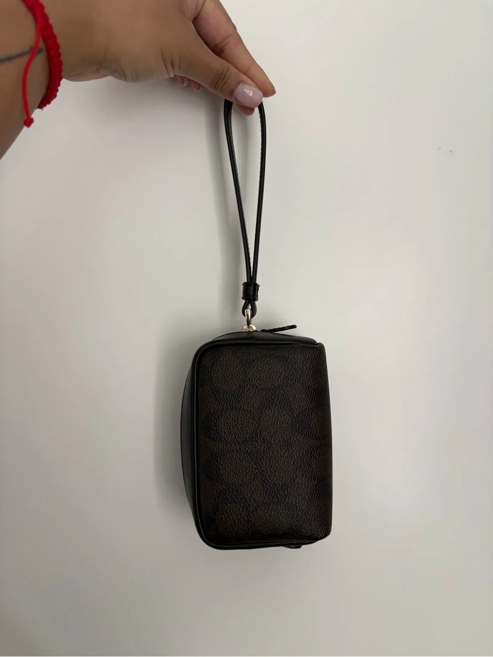 Coach Brown Signature Leather Wristlet - Picture 2 of 3